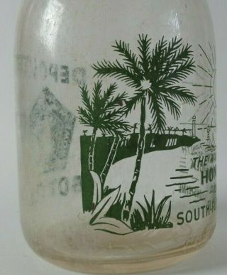 Beautifully Embossed Vintage 1950s One Quart Dairy Bottle - Florida Home Milk
