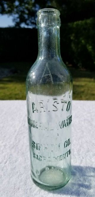 Aristo Minerial Water And Siphon Co.  Sacramento,  California 1890 