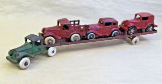Austin Cast Iron Car Hauler Ac Williams,  Arcade With Vehicles 1920s Or 30s
