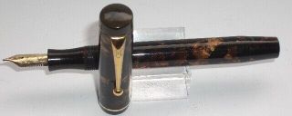 Vintage Mentmore Auto - Flow Fountain Pen - Brown Pearl - 1930s - Serviced -