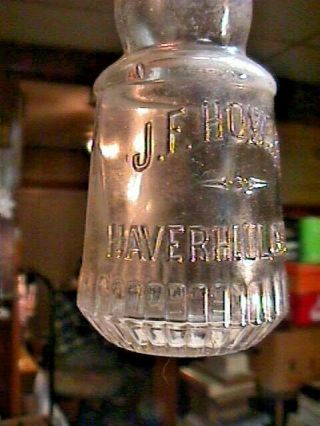 EARLY 1900 ' S J F HOWARD HAVERHILL MASS.  MA.  FANCY SHAPED CATSUP KETCHUP BOTTLE 2