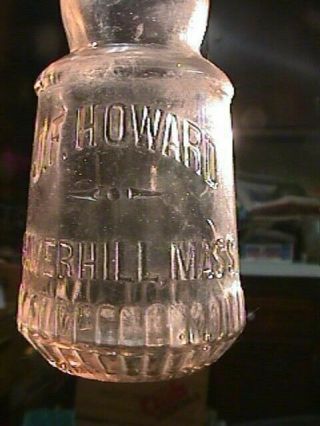 EARLY 1900 ' S J F HOWARD HAVERHILL MASS.  MA.  FANCY SHAPED CATSUP KETCHUP BOTTLE 3