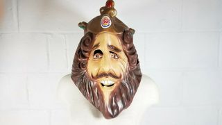 Burger King Vinyl Full Head Adult Halloween Costume Mask 2007 Rubies Vgc Creepy