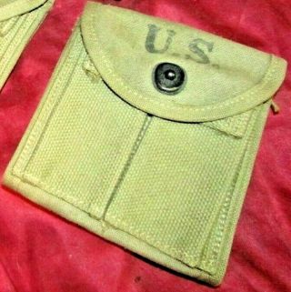 Wwii M1 Carbine " Stock " Pouch,  B.  B.  S.  Co.  1943 Early Wwii