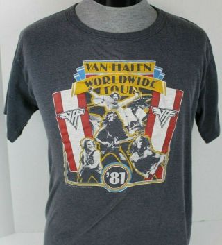 Vintage 1981 Van Halen Band Concert Worldwide World Tour 81 T - Shirt M L