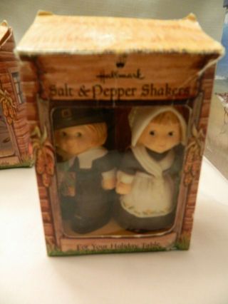 Vintage Hallmark Pilgrim Man & Lady Salt & Pepper Shakers - Hong Kong