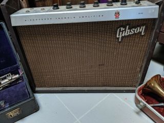Vintage Gibson Tube Guitar Ga 8t Tremolo Amplifier With Foot Pedal
