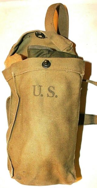 Wwii Usmc / Us Army Extra Ammo Bag Ww2 Hoosier 1942 With Cleaning Kit