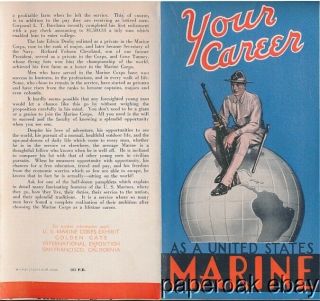 1939 U.  S.  Marine Corps Recruitment Brochure