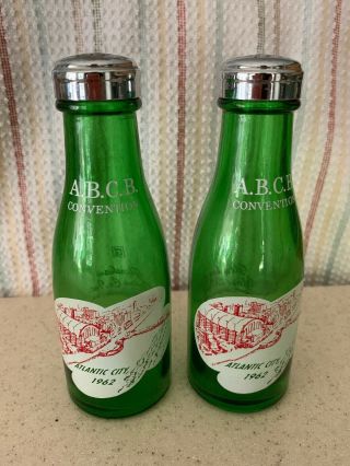 Vintage Abcb Convention 1962 Atlantic City Salt & Pepper Shaker Bottles Glenshaw
