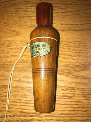 Vintage Earl Dennison Metal Reed Duck Call With Decal