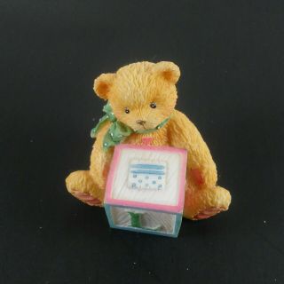 Enesco Teddy Bear 1995 Priscilla Hillman Bear With Letter Block " L " 158488l 2”