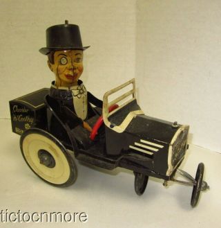 Antique Marx Charlie Mccarthy Benzine Buggy Wind - Up Tin Toy Crazy Car 1938
