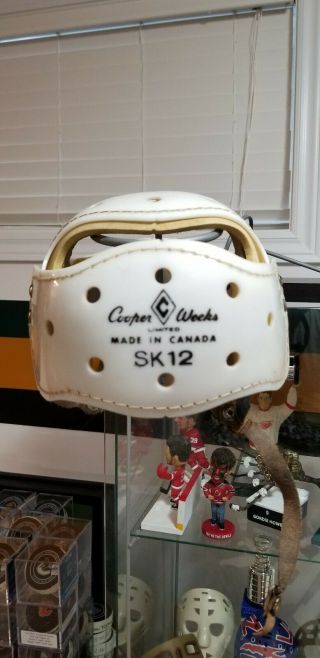 Vintage 1960s Hockey Helmet Cooper Weeks Sk 12 White