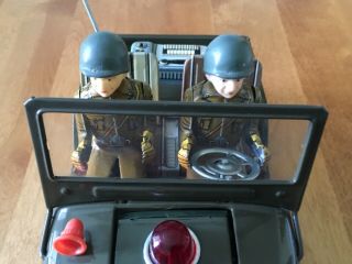 TN JAPAN vintage tinplate battery operated US ARMY JEEP.  Beauty 2