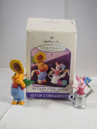 1998 Hallmark Keepsake Disney Set Of 2 Ornaments Winnie The Pooh And Piglet