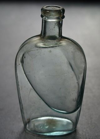 Antique Half Pint Whiskey Flask - Uncommon Characteristics (slag / Bird Swing)
