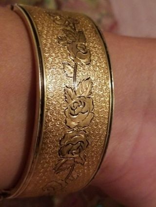 ELOGA Ladies Watch Swiss 17 Jewels Incabloc Lancraft Cuff Bracelet Gold Filled 2