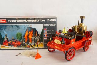 Wilesco Feuerwehr Dampfspritze Live Steam Fire Truck D305 Made In West - Germany