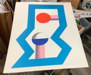 Kumi Sugai 1970 Art Lithograph 26”x20” Signed 82/100 Japan