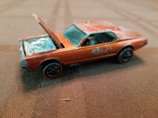 Vintage Hotwheels Redline Custom Couger 1967 Orange Mattel Car
