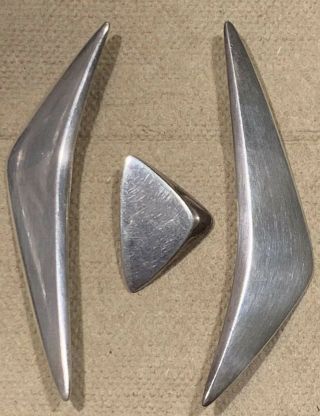 Hans Hansen Denmark 925s Sterling Silver Modernist Pins & Pendant 113 440