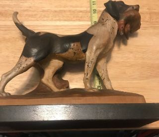 Anri Italy Hand Carved Vintage Birddog Hunting Dog W/ Bird Statue Figure 10 " X10 "