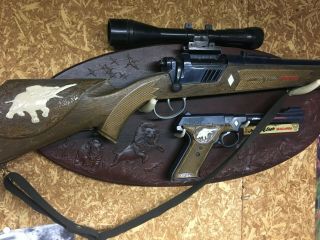Vintage 1965 Topper Toys Johnny Eagle Magumba Safari Cap Gun Set Cap Pistol