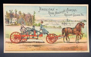 American Road Machine Co.  Agriculture & Road Machinery Advertising Trade Card