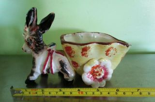 Donkey And Cart Ceramic Planter - Made In Japan H & L