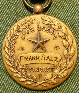 Engraved Wwii U.  S.  Army Good Conduct Medal Named To Frank Salz