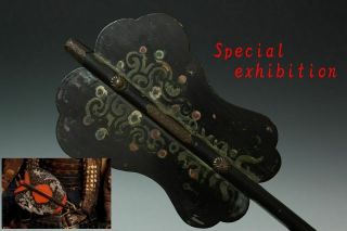 Japan Antique Edo Dragon Gunbai Saihai Yoroi Katana Samurai Koshirae Katana 武将