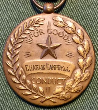 Engraved Wwii U.  S.  Army Good Conduct Medal Named To Charlie Campbell