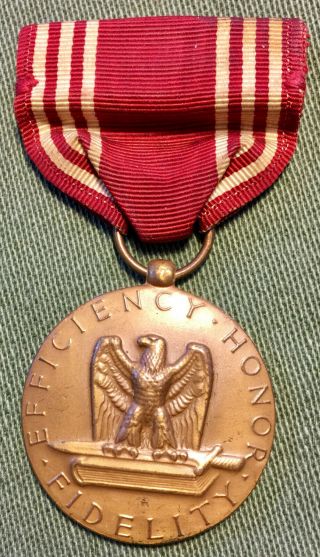 Engraved WWII U.  S.  Army Good Conduct Medal named to Charlie Campbell 3