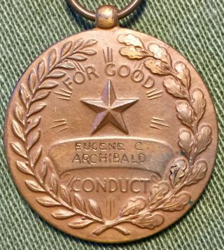 Engraved Wwii U.  S.  Army Good Conduct Medal Named To Eugene C Archibald