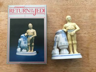 Star Wars C - 3po & R2 - D2 Hand Painted Bisque Porcelain Figure By Sigma