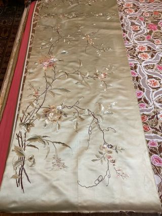 Antique Chinese Hand Embroidery Qing Dynasty Wall Hanging Robe Piece 30 