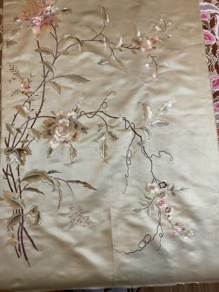 Antique Chinese Hand Embroidery Qing Dynasty Wall Hanging Robe Piece 30 