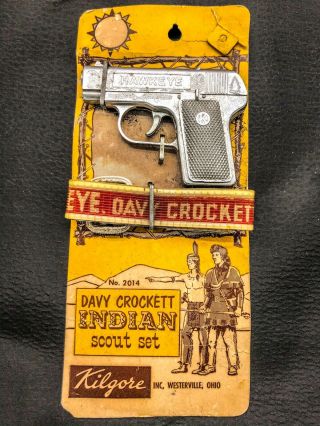 Vintage 1950’s Kilgore Davy Crockett Scout Set Cap Gun Pistol Orig.  Packaging