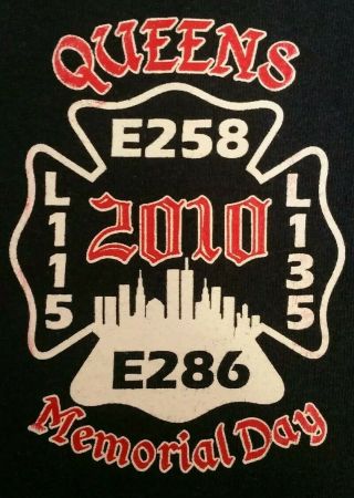 Fdny Nyc Fire Department York City T - Shirt Sz Xl Queens Wtc 9/11