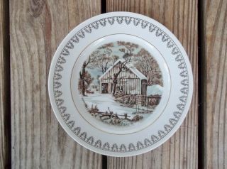 Vintage Roy Thomas Currier Ives Old Homestead In Winter Plate 1978 Winter Scenes