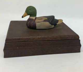 Vintage Playing Cards,  Wooden Box Double.  Deck Ducks Mallard