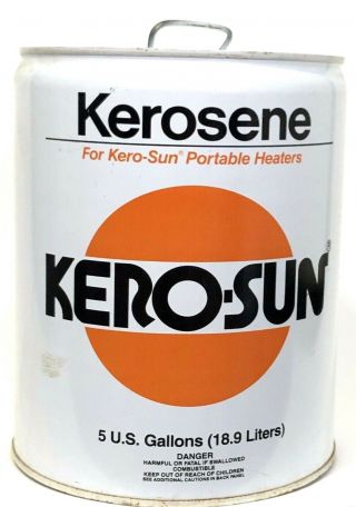 Vintage Collectible Kero - Sun Kerosene Container 5 Gallon Metal Tin Can Empty