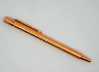 Cartier Must De 090693 Ballpoint Pen In Godron Gold Plated Body -
