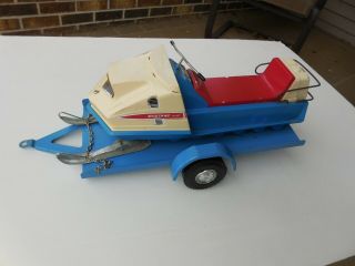Polaris Mustang Toy Snowmobile With Trailer Normatt Early 1970s Vintage
