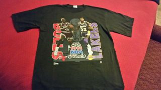Vtg 1991 Bulls Lakers Championship Jordan Vs Magic Nba Finals Large Black Tshirt