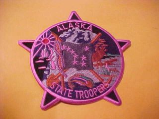 Alaska State Troopers Breast Cancer Police Patch Shoulder Size Pink