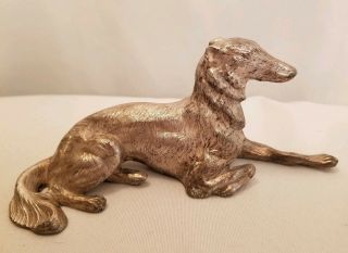 Vintage Antique Jennings Brothers Borzoi Wolfhound Cast Metal Figurine Dog
