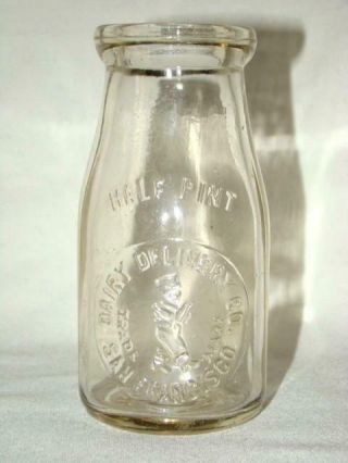 Hold Rd2263mar Dairy Delivery Co.  San Francisco Half Pint Glass Milk Bottle