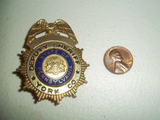 Vintage Obsolete Deputy Sheriff York County Pa Badge